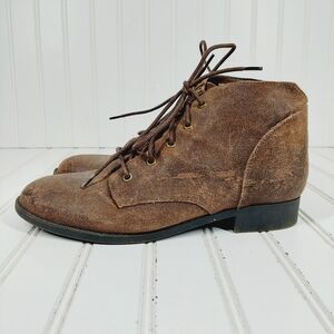Steve Madden Rool Brown Suede Lace Ankle Fashion Boots Bootie A649